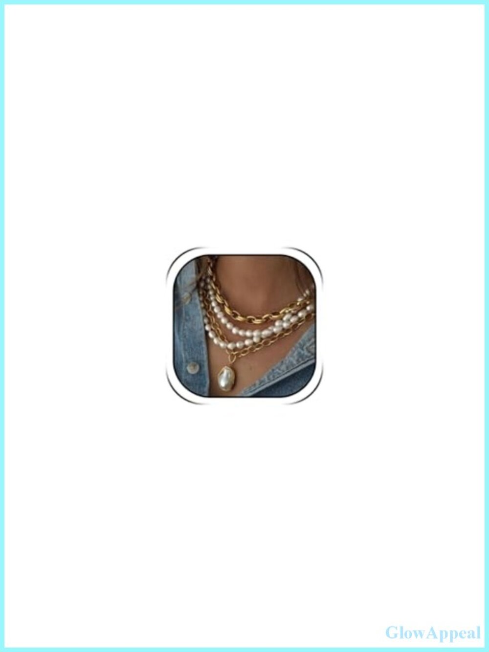 Layered Necklace Baroque Pearl Pendant Gold Choker Stackable